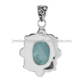 Larimar Gemstone 925 Sterling Silver Pendant Jewelry